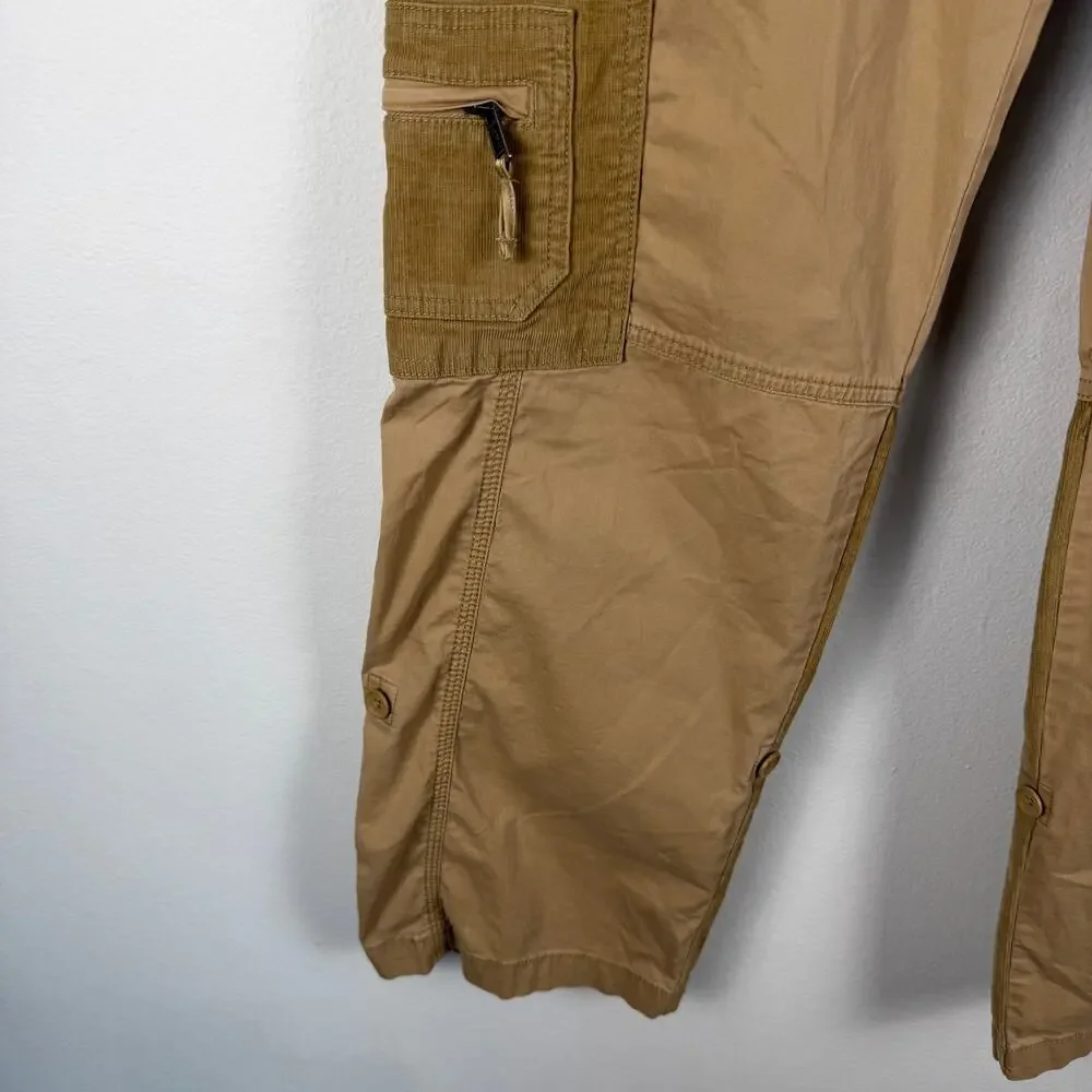 NWT Abercrombie & Fitch Khaki Corduroy Baggy Adjustable Cargo Pants Size 26 LONG - Picture 6 of 13